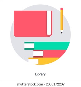 Concepto de icono Biblioteca o Libros