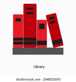 Concepto de icono Biblioteca o Libros
