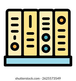 Library books icon. Outline library books vector icon color flat isolated