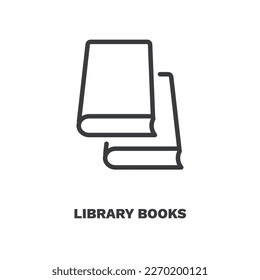icono de libros de biblioteca. Libros de biblioteca en línea delgada, icono educativo de la colección de educación. Vector de contorno aislado en fondo blanco. El símbolo de libros de biblioteca editable se puede usar web y móvil