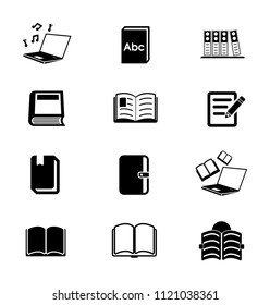 library books icons set - education icons - learning sign & symbols