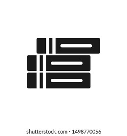 Library books icons in solid or glyph style design suitable for website, app, and ui design. Vector illustration with editable stroke and pixel perfect icons on white background. EPS 10.