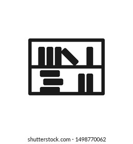 Library books icons in solid or glyph style design suitable for website, app, and ui design. Vector illustration with editable stroke and pixel perfect icons on white background. EPS 10.