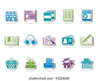 Library and books Icons - vector icon set