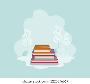 library books isolated icon