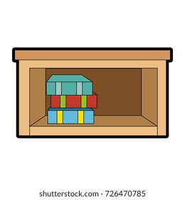 library books isolated icon