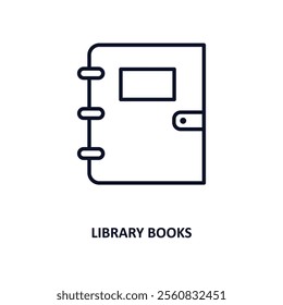 library books outline icon.  Thin line icon from education collection. Editable vector isolated on white background