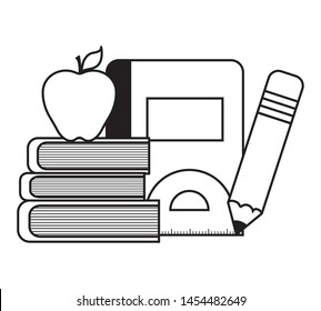 library books with set supplies school