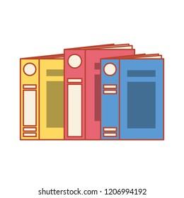 library books stacked isolated icon