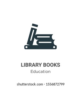 Library books vector icon on white background. Flat vector library books icon symbol sign from modern education collection for mobile concept and web apps design.