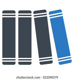 Library Books vector icon. Style is bicolor flat symbol, smooth blue colors, rounded angles, white background.