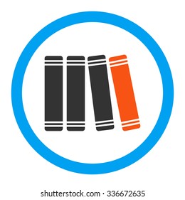 Library Books vector icon. Style is flat rounded symbol, bright colors, rounded angles, white background.