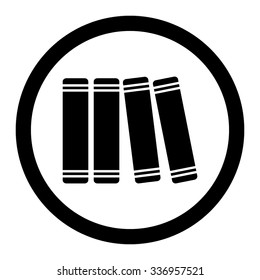 Library Books vector icon. Style is flat rounded symbol, black color, rounded angles, white background.