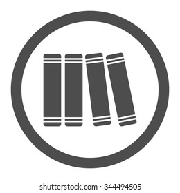 Library Books vector icon. Style is flat rounded symbol, gray color, rounded angles, white background.