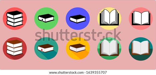 Library Books Vector Illustration Set Stock Vector (Royalty Free ...