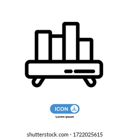 Library Bookshelf icon vector isolated on white background.