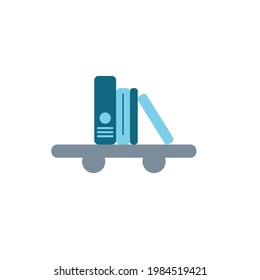 vector de estantería de biblioteca, icono de vector de libro para la biblioteca