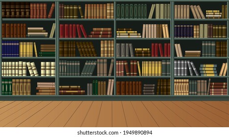 Biblioteca, librería. Una gran biblioteca con muchos libros diferentes. Antecedentes de los libros.