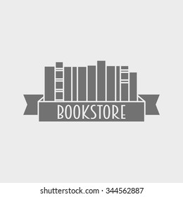 library or bookstore logotype concept. Can be used to design cards, posters, flyers, store windows.