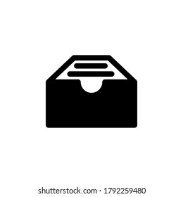 Bibliothekskasten-Symbol.Archiv Symbol-Vektorgrafik auf weißem Hintergrund.