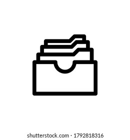 Library box icon.Archive symbol vector on white background.
