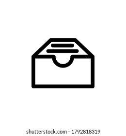Library box icon.Archive symbol vector on white background.