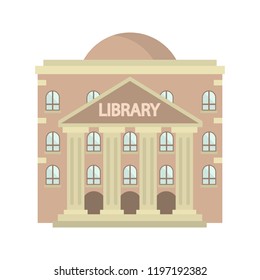 Library building color vector icon. Flat design