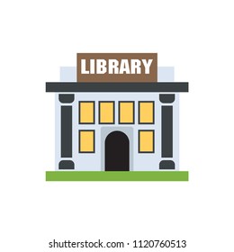 Library Building Flat Design