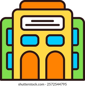 Library building Flat Style Sample EPS Icon