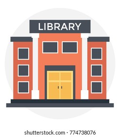 
A library building in flat vector icon design

