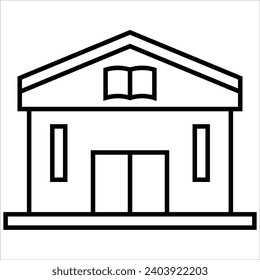 Library, Building icon, landmark sign vector illustration 