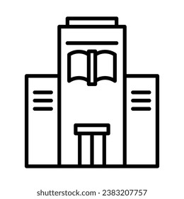 library building icon in line