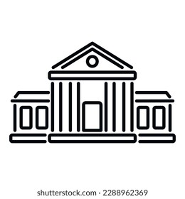 Library building icon outline vector. Campus education. Training outdoor