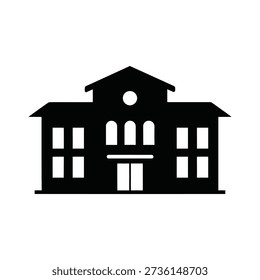 Library building icon silhouette vector illustration isolated