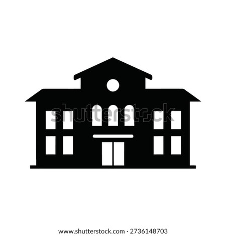Library building icon silhouette vector illustration isolated