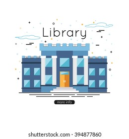 Library building icon. Vector illustration.