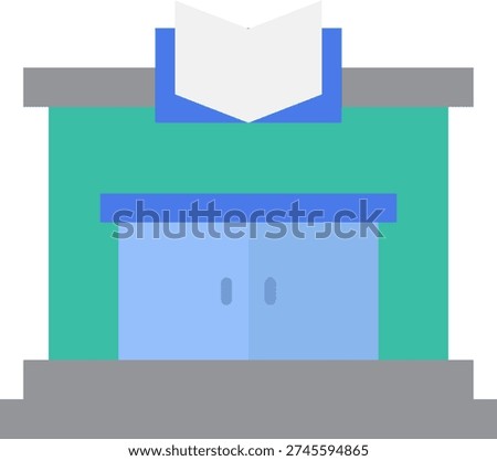 Library building icon vector illustration