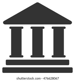 Library Building icon. Vector style is flat iconic symbol, gray color, white background.