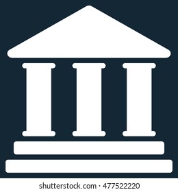 Library Building icon. Vector style is flat iconic symbol, white color, dark blue background.