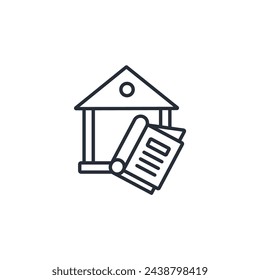 library building icon. vector.Editable stroke.linear style sign for use web design,logo.Symbol illustration.