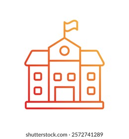 Library Building icon with white background vector stock illustration