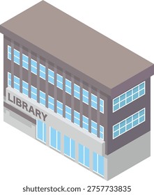 Library building illustration | Education, learning, public facility concept material