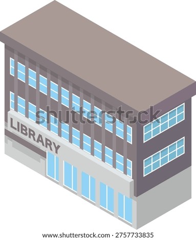 Library building illustration | Education, learning, public facility concept material