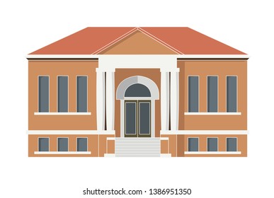 library building isolated vector illustration 