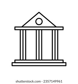 Icono de esquema de creación de biblioteca. Generar con columnas icono de vector de línea simple..eps