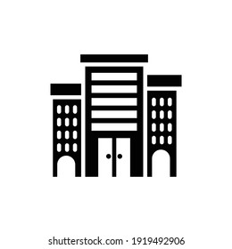 Library building vector solid icon style illustration. 