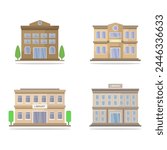 Library buildings illustrated in vector