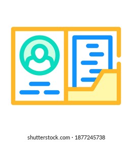 vector de icono de color de tarjeta de biblioteca. signo de tarjeta de biblioteca. ilustración de símbolo aislado