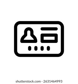Library card. Editable stroke vector icon.