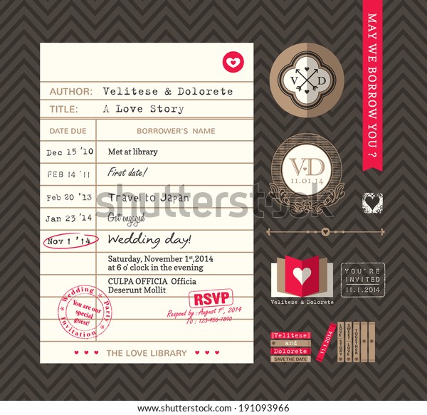 Library card Idea\
Wedding Invitation\
design